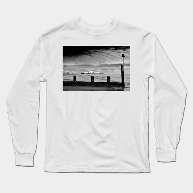 Bournemouth Pier And Beach Dorset England Long Sleeve T-Shirt by AndyEvansPhotos